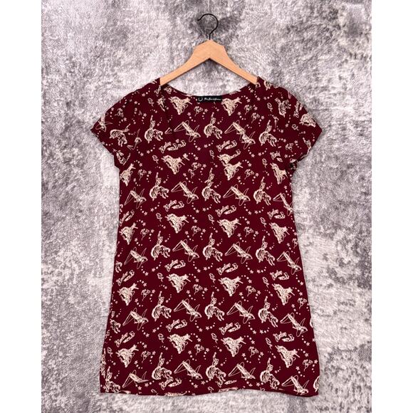 For Love & Lemons Dress Small Womens Red Buckaroo Babe Rodeo Mini Western - Picture 1 of 7